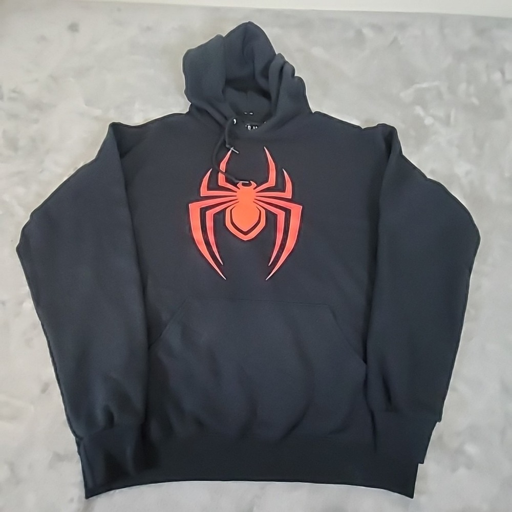 Marvel Spiderman Miles Morales Sweatshirt Men Medium Black Red‎  Hoodie Casual